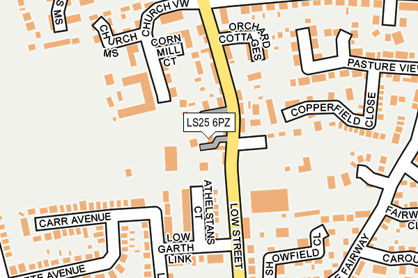 LS25 6PZ map - OS OpenMap – Local (Ordnance Survey)
