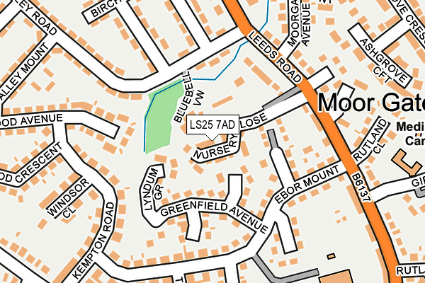 LS25 7AD map - OS OpenMap – Local (Ordnance Survey)
