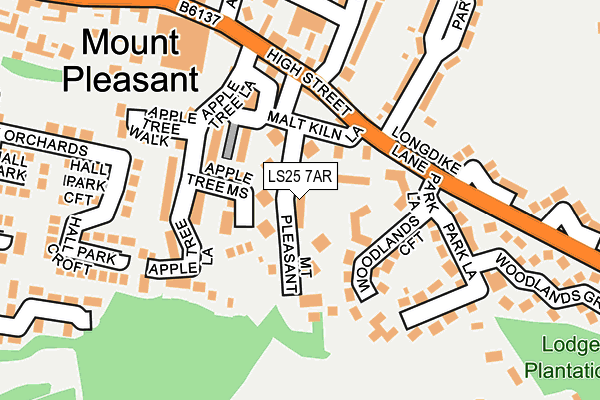 LS25 7AR map - OS OpenMap – Local (Ordnance Survey)