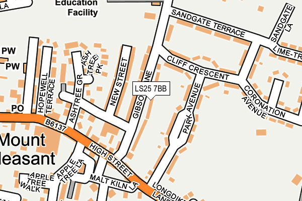 LS25 7BB map - OS OpenMap – Local (Ordnance Survey)