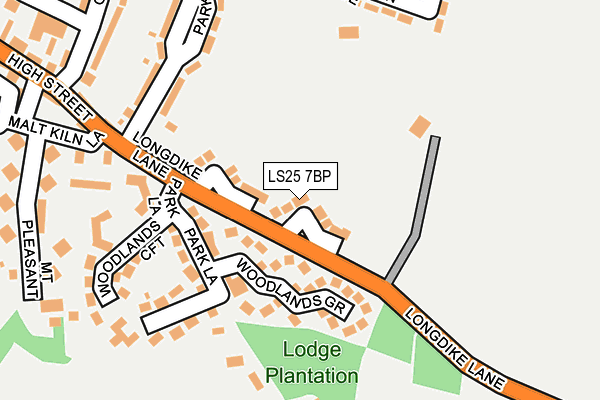 LS25 7BP map - OS OpenMap – Local (Ordnance Survey)