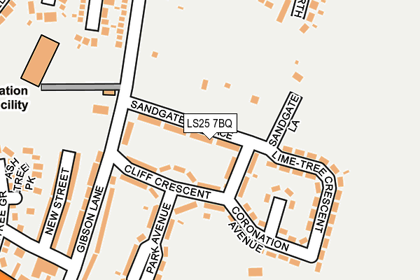 LS25 7BQ map - OS OpenMap – Local (Ordnance Survey)