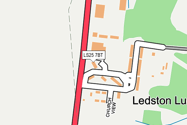 LS25 7BT map - OS OpenMap – Local (Ordnance Survey)