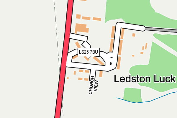 LS25 7BU map - OS OpenMap – Local (Ordnance Survey)