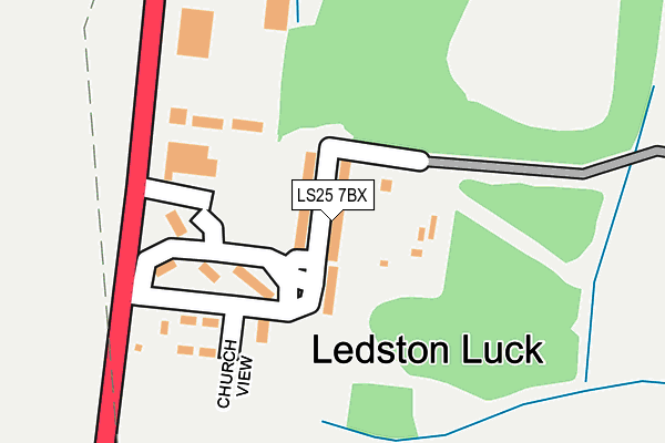 LS25 7BX map - OS OpenMap – Local (Ordnance Survey)