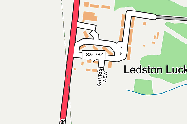 LS25 7BZ map - OS OpenMap – Local (Ordnance Survey)