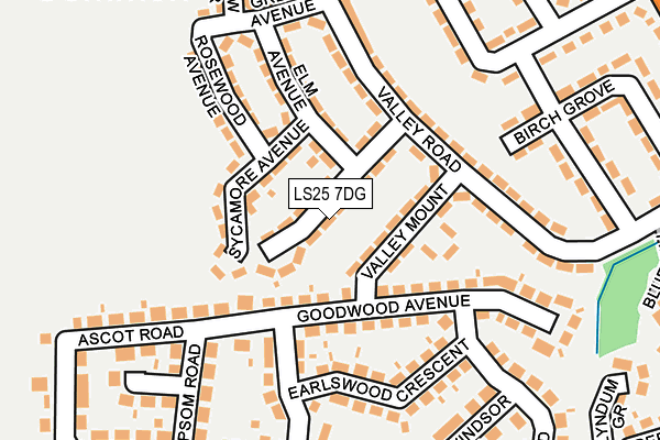 LS25 7DG map - OS OpenMap – Local (Ordnance Survey)