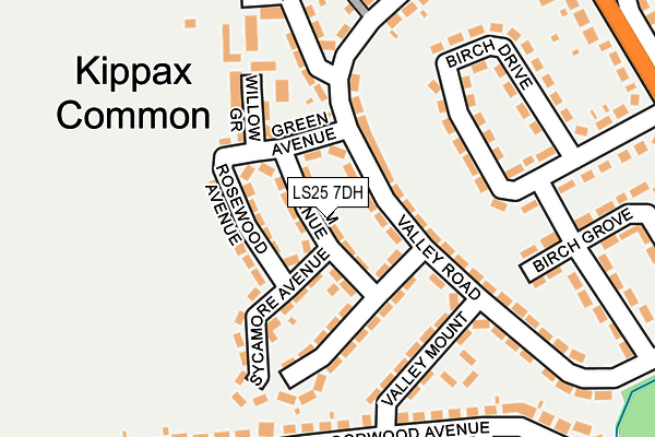 LS25 7DH map - OS OpenMap – Local (Ordnance Survey)