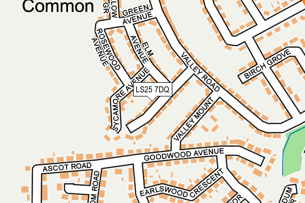 LS25 7DQ map - OS OpenMap – Local (Ordnance Survey)