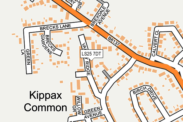 LS25 7DT map - OS OpenMap – Local (Ordnance Survey)