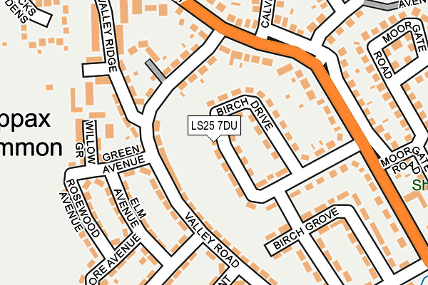 LS25 7DU map - OS OpenMap – Local (Ordnance Survey)