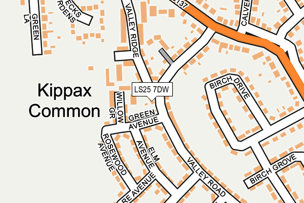 LS25 7DW map - OS OpenMap – Local (Ordnance Survey)