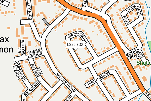 LS25 7DX map - OS OpenMap – Local (Ordnance Survey)