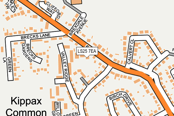 LS25 7EA map - OS OpenMap – Local (Ordnance Survey)