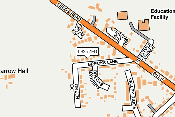 LS25 7EG map - OS OpenMap – Local (Ordnance Survey)