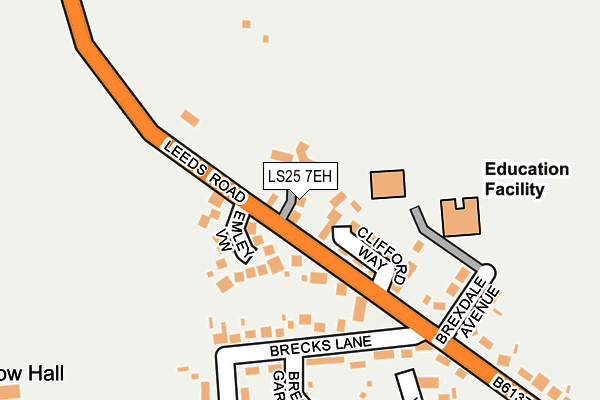 LS25 7EH map - OS OpenMap – Local (Ordnance Survey)