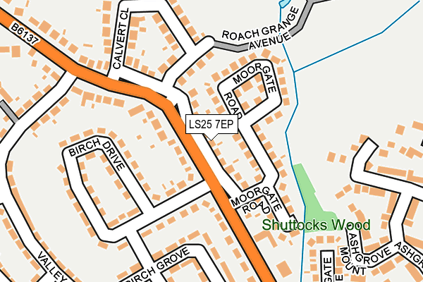 LS25 7EP map - OS OpenMap – Local (Ordnance Survey)