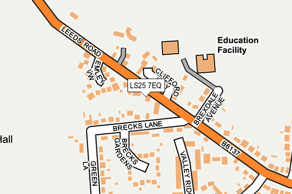 LS25 7EQ map - OS OpenMap – Local (Ordnance Survey)