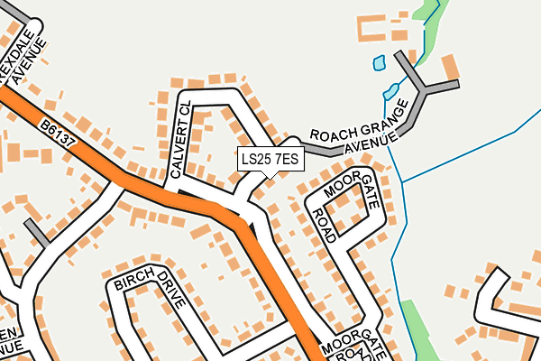 LS25 7ES map - OS OpenMap – Local (Ordnance Survey)