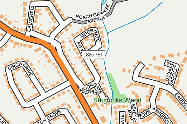 LS25 7ET map - OS OpenMap – Local (Ordnance Survey)