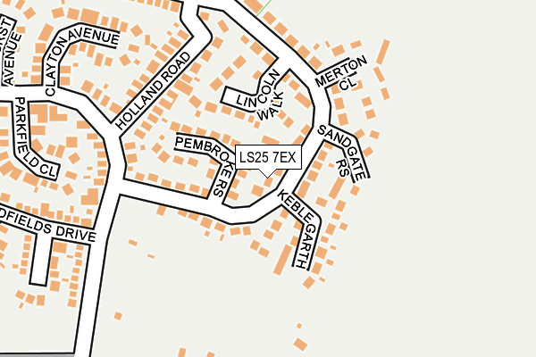 LS25 7EX map - OS OpenMap – Local (Ordnance Survey)
