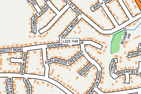LS25 7HR map - OS OpenMap – Local (Ordnance Survey)