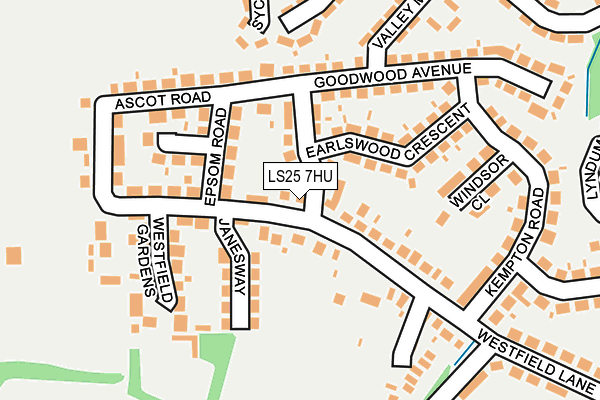 LS25 7HU map - OS OpenMap – Local (Ordnance Survey)