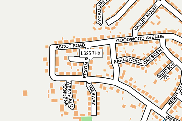 LS25 7HX map - OS OpenMap – Local (Ordnance Survey)