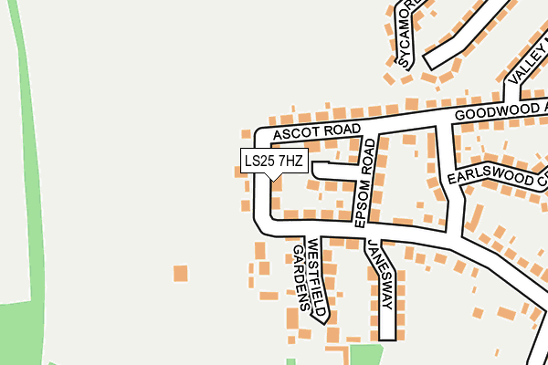 LS25 7HZ map - OS OpenMap – Local (Ordnance Survey)
