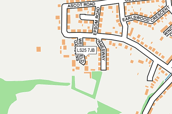 LS25 7JB map - OS OpenMap – Local (Ordnance Survey)