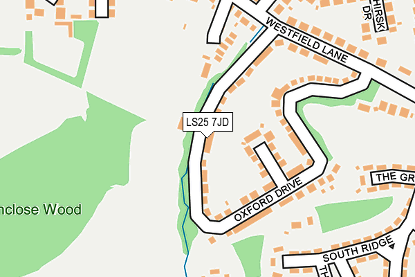LS25 7JD map - OS OpenMap – Local (Ordnance Survey)