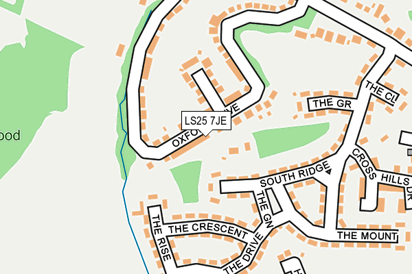 LS25 7JE map - OS OpenMap – Local (Ordnance Survey)