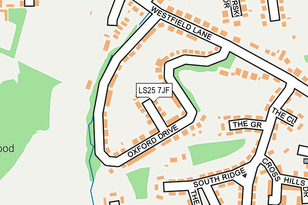 LS25 7JF map - OS OpenMap – Local (Ordnance Survey)