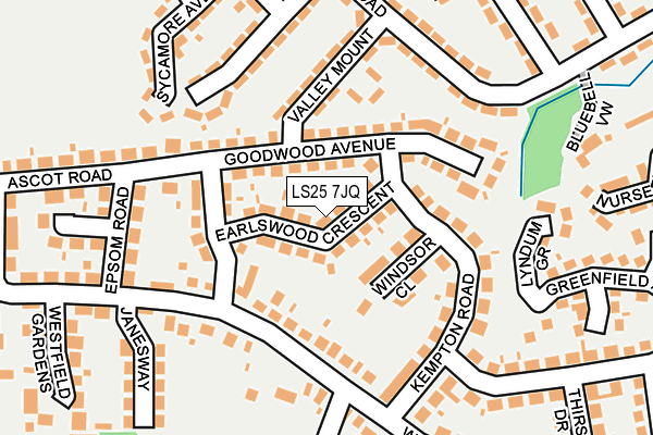 LS25 7JQ map - OS OpenMap – Local (Ordnance Survey)