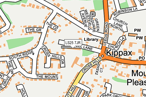 LS25 7JR map - OS OpenMap – Local (Ordnance Survey)