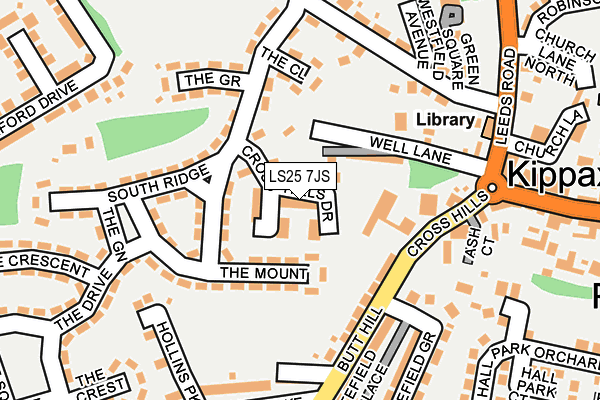 LS25 7JS map - OS OpenMap – Local (Ordnance Survey)