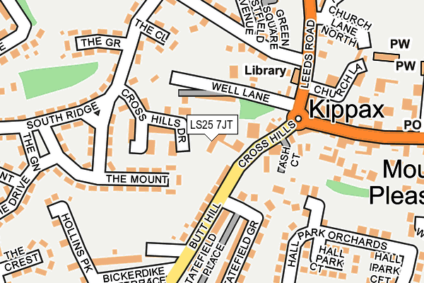 LS25 7JT map - OS OpenMap – Local (Ordnance Survey)