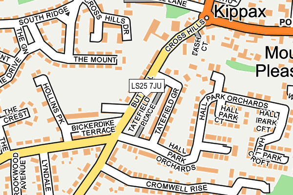LS25 7JU map - OS OpenMap – Local (Ordnance Survey)