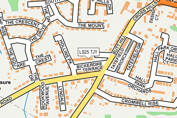 LS25 7JY map - OS OpenMap – Local (Ordnance Survey)