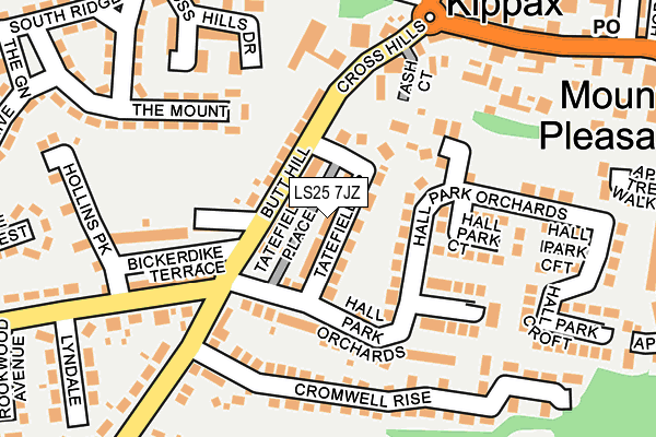 LS25 7JZ map - OS OpenMap – Local (Ordnance Survey)