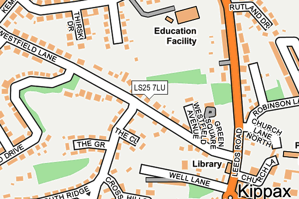 LS25 7LU map - OS OpenMap – Local (Ordnance Survey)
