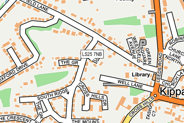 LS25 7NB map - OS OpenMap – Local (Ordnance Survey)