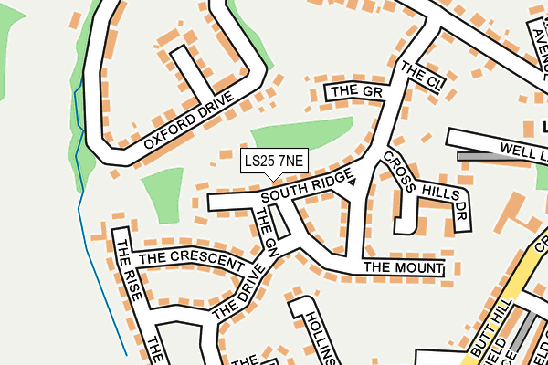 LS25 7NE map - OS OpenMap – Local (Ordnance Survey)