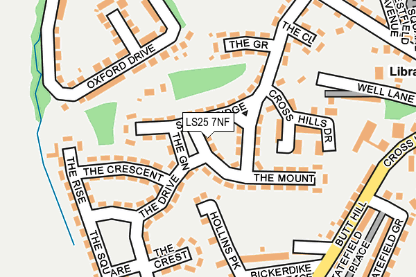 LS25 7NF map - OS OpenMap – Local (Ordnance Survey)