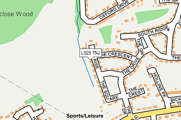 LS25 7NJ map - OS OpenMap – Local (Ordnance Survey)
