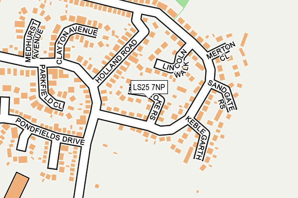 LS25 7NP map - OS OpenMap – Local (Ordnance Survey)