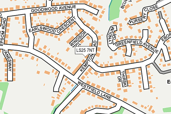 LS25 7NT map - OS OpenMap – Local (Ordnance Survey)