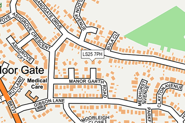 LS25 7PH map - OS OpenMap – Local (Ordnance Survey)