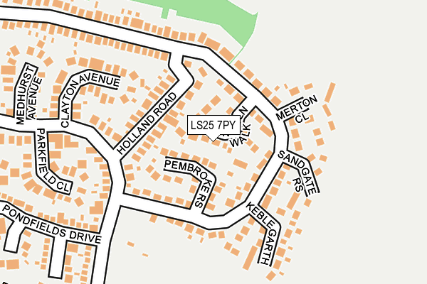 LS25 7PY map - OS OpenMap – Local (Ordnance Survey)