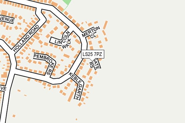 LS25 7PZ map - OS OpenMap – Local (Ordnance Survey)